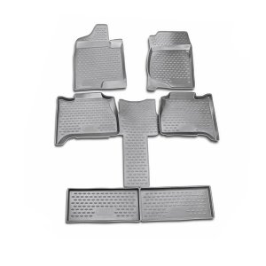 Chevrolet Suburban Floor Mats - Omac - Rubber TPE, 6 Pcs - Grey - '07-'14